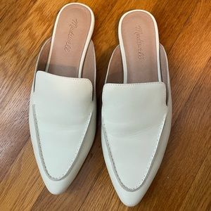 Madewell leather slip-on mule shoes in off white ✨Like new condition ✨